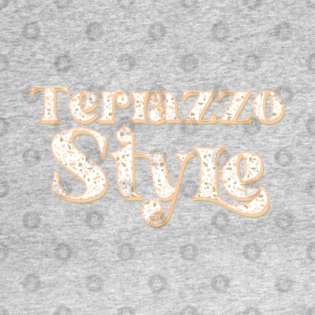 TERRAZZO STYLE- TYPOGRAPHY WITH MOSAIC PATTERN APRICOT by iskybibblle